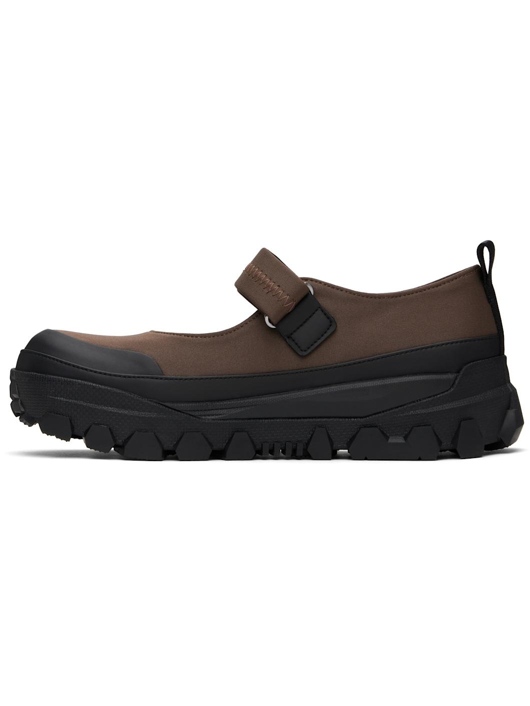 Brown & Black Vibram Mary Jane Ballerina Flats - 3
