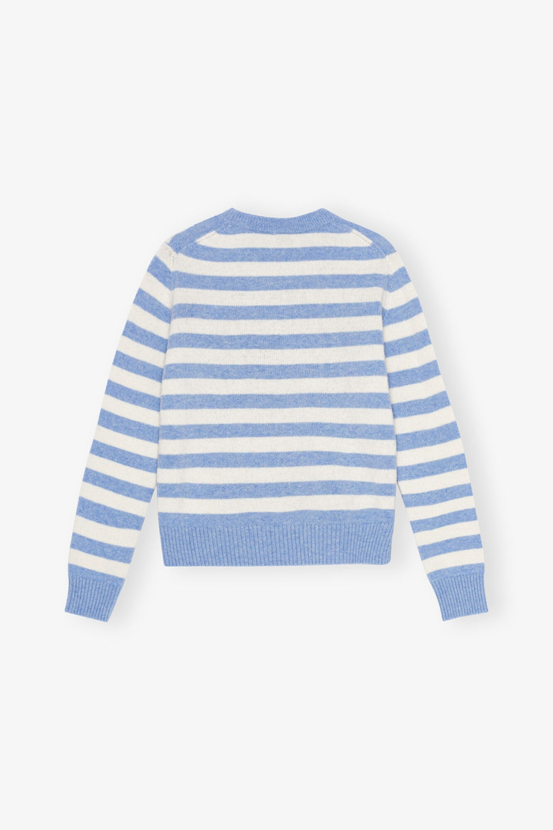 BLUE STRIPED GRAPHIC CAT SWEATER 6