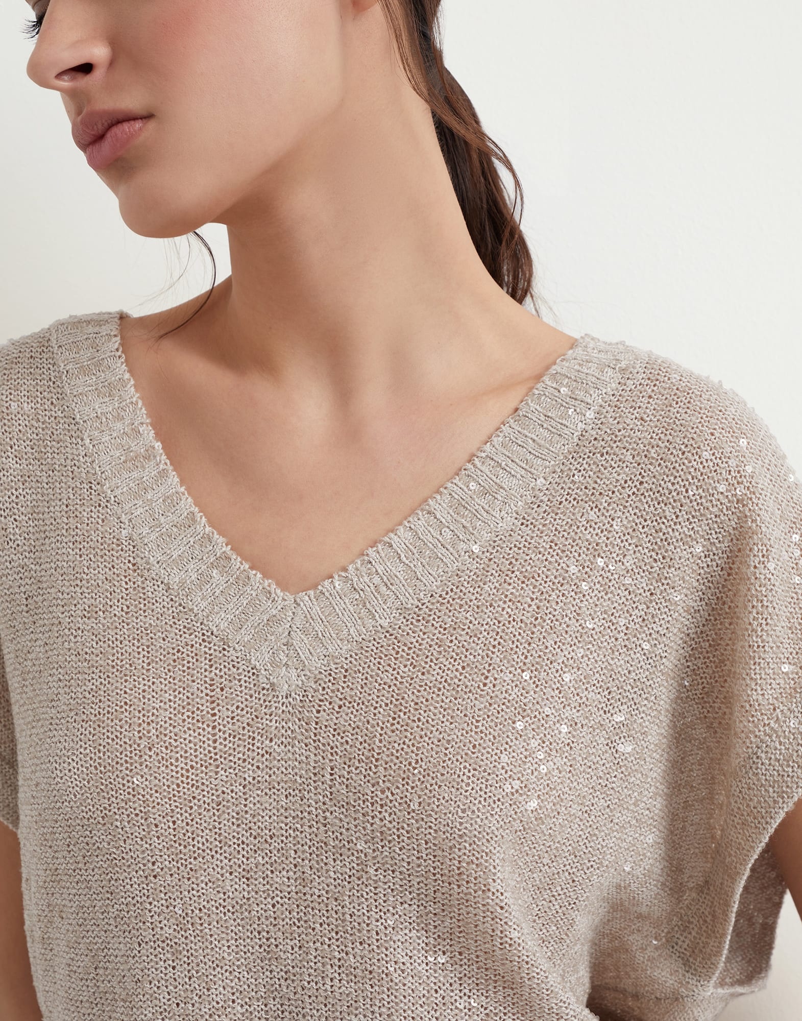 Dazzling linen, cashmere and silk sweater vest - 3