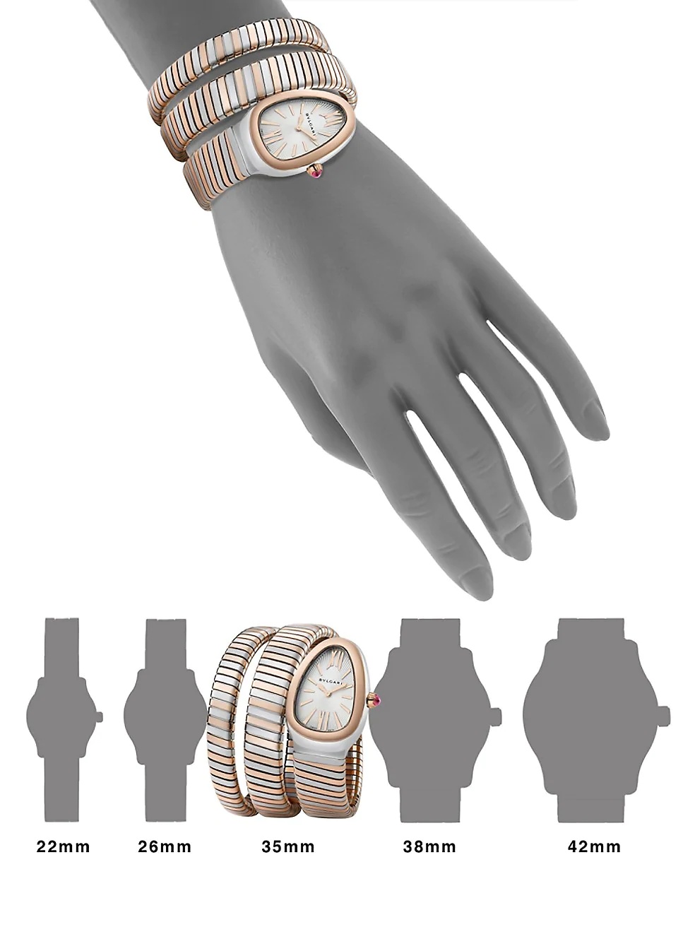 Serpenti Tubogas Rose Gold & Stainless Steel Double Twist Watch - 2