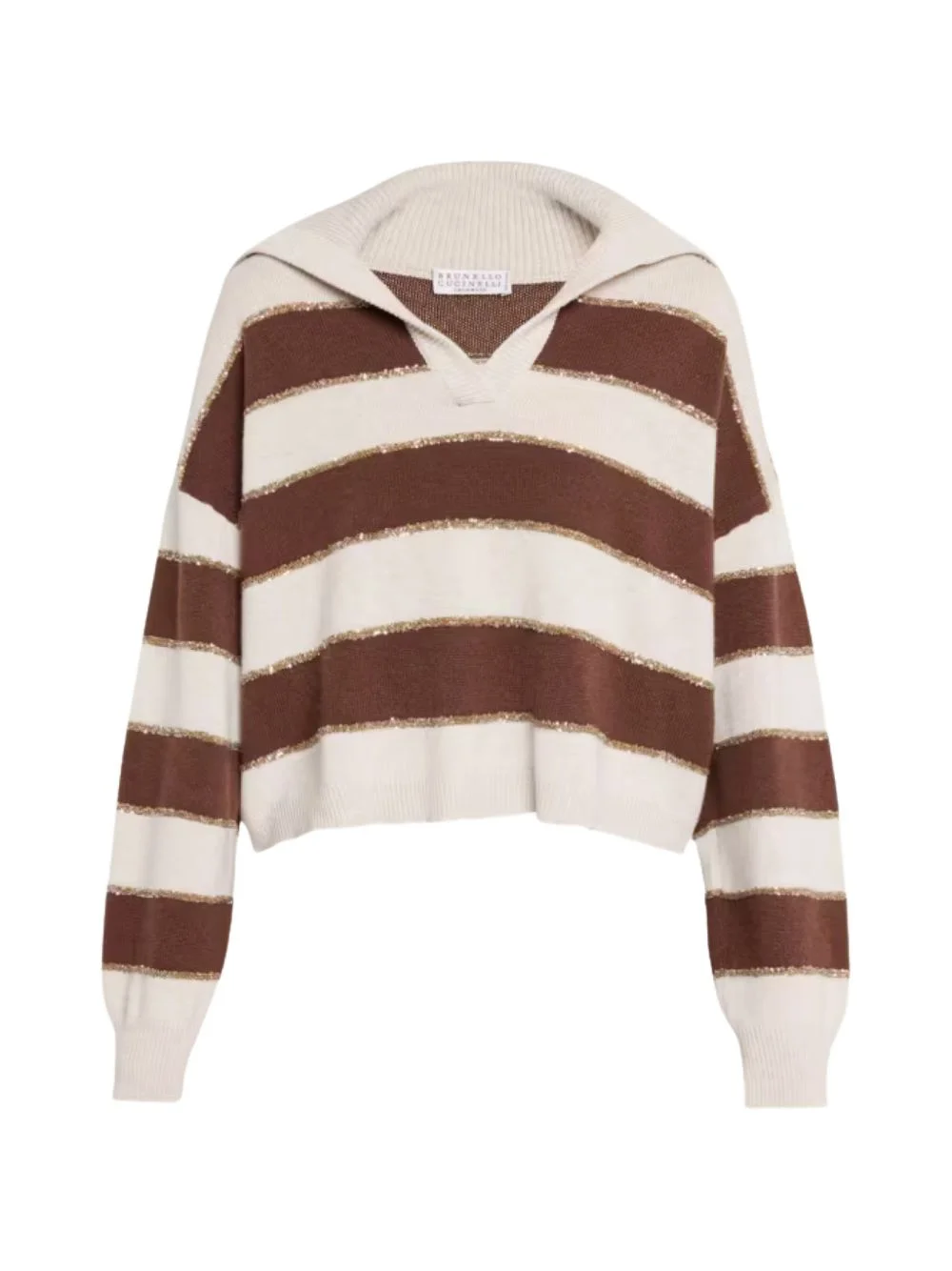 sequin-embellished striped sweater - 1