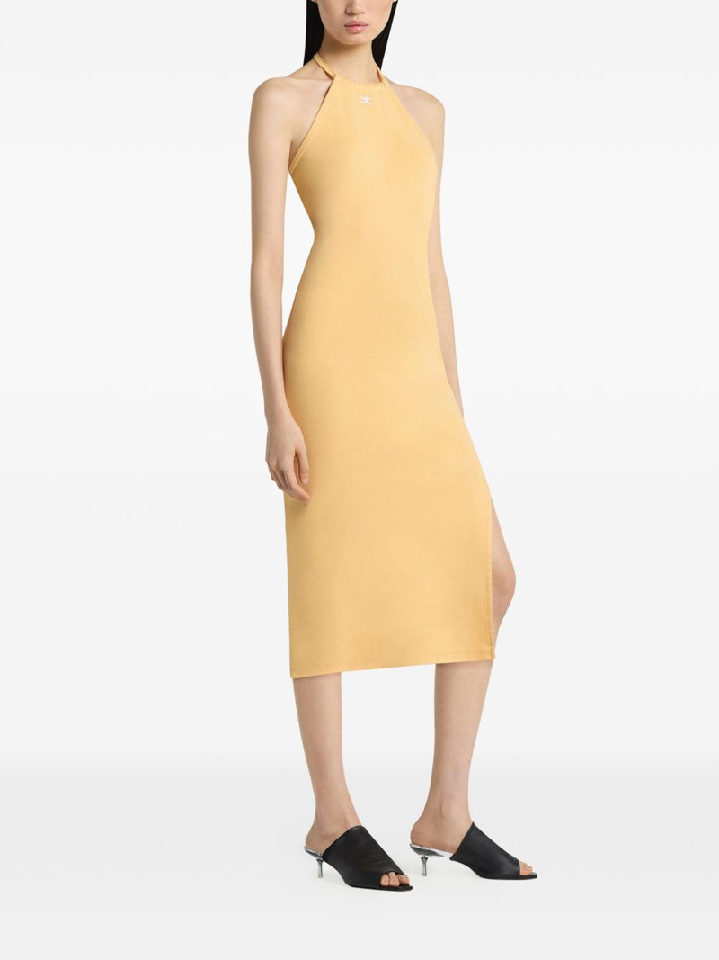 logo-embroidered halterneck dress 3