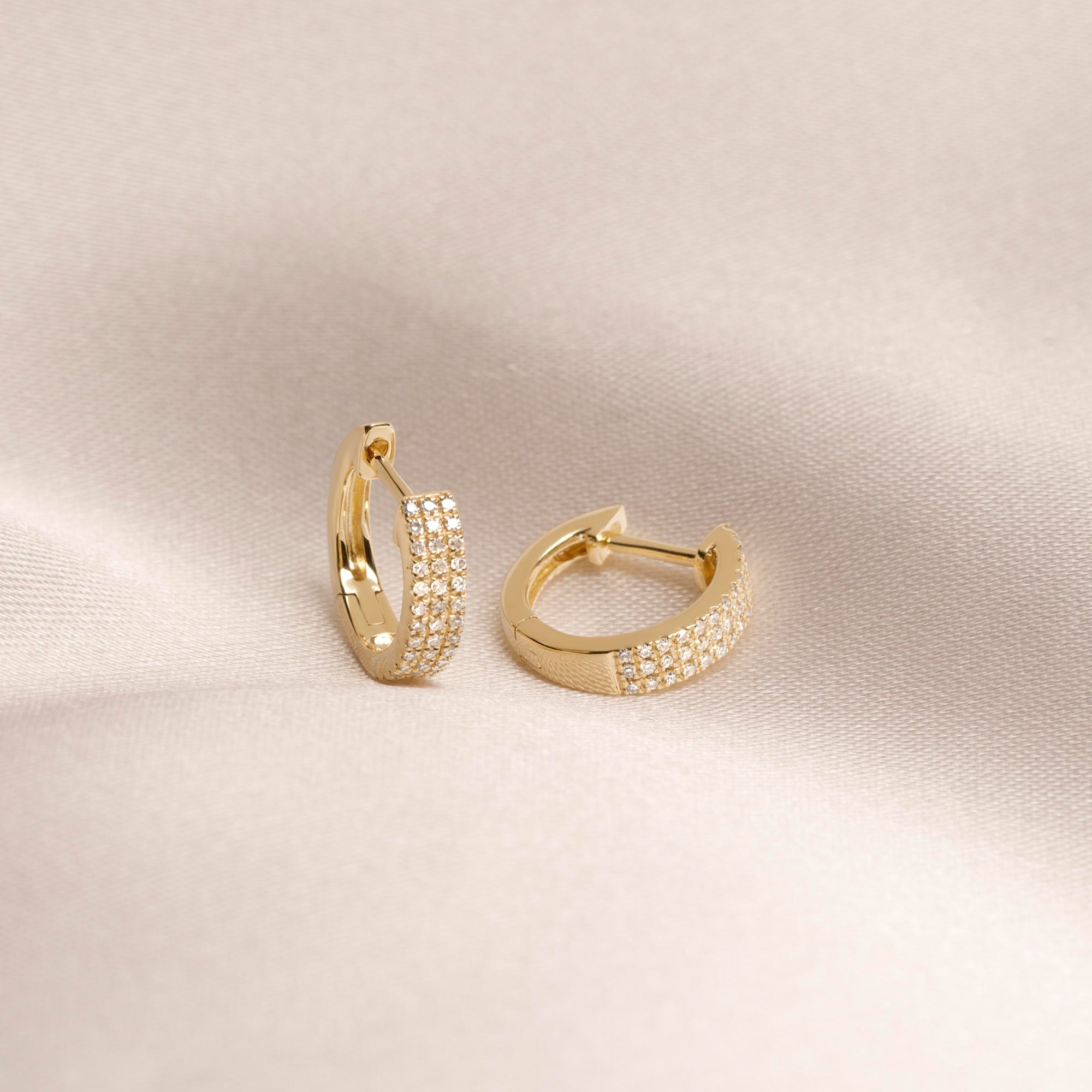 Diamonds On Diamonds Huggie Earrings - 3