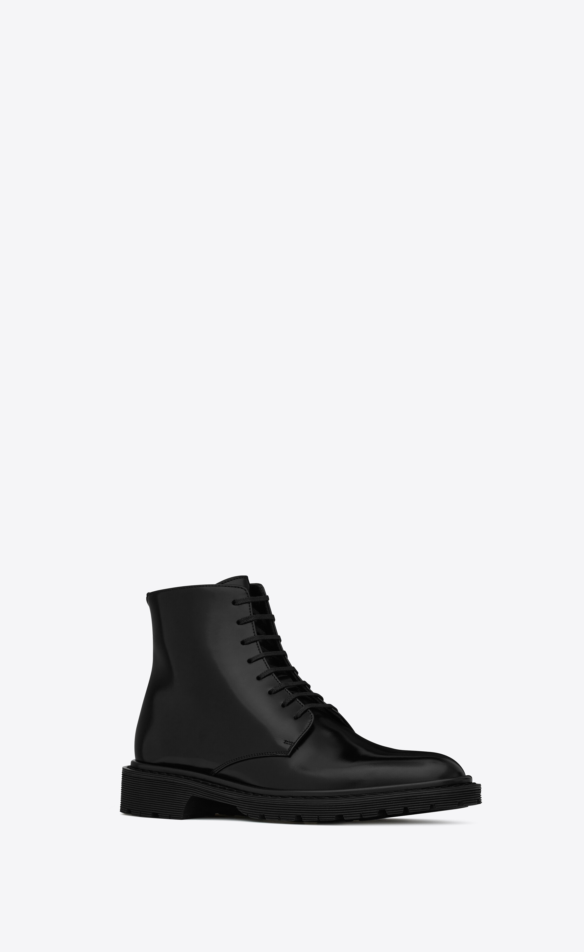 army laced booties in shiny leather - 3