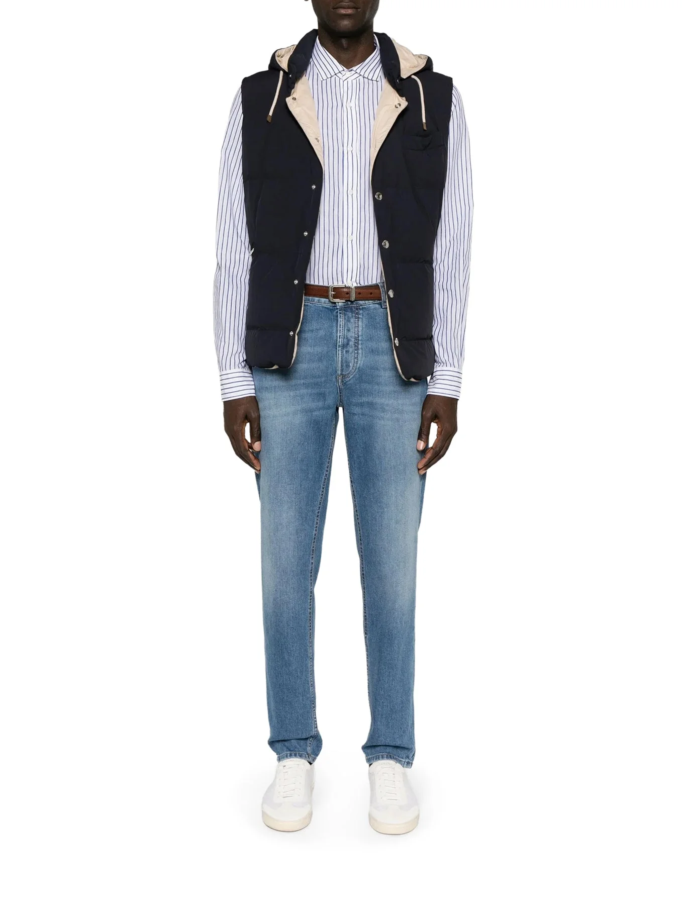 LIGHT WASH DENIM JEANS - 1