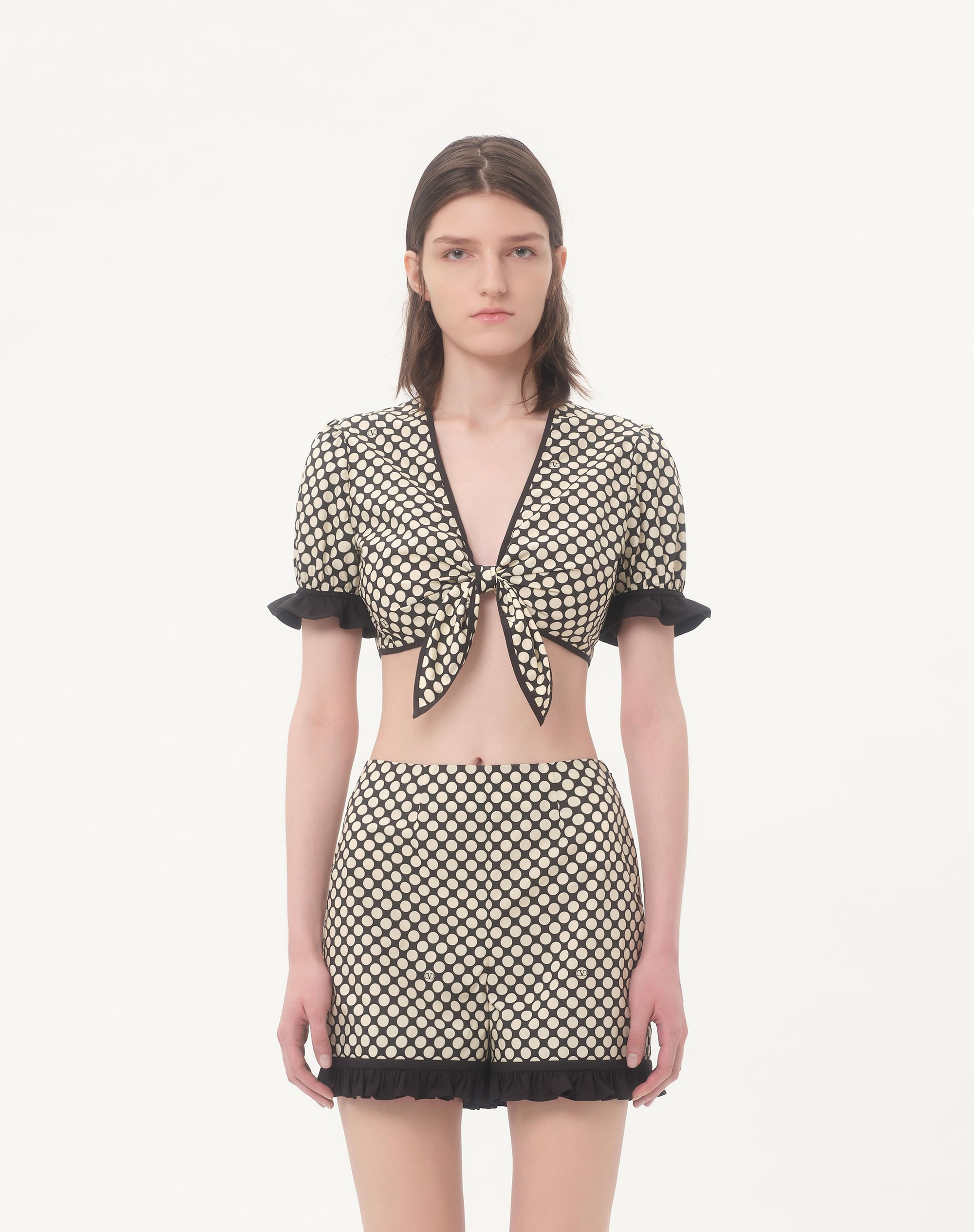 POPLIN TOP WITH PLUS DE POIS PRINT - 4