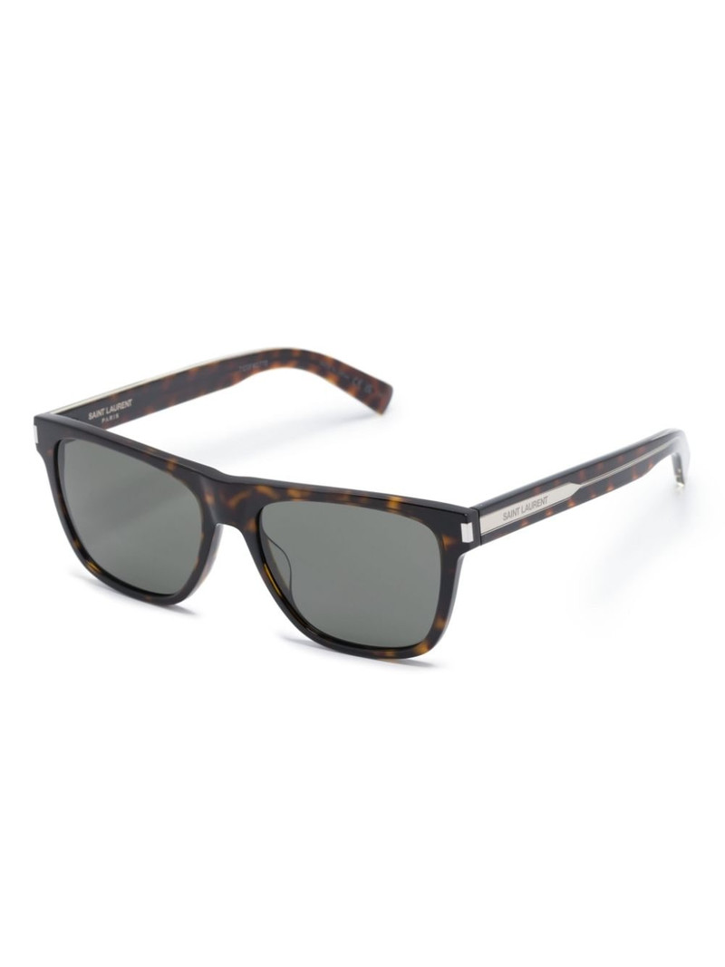 SAINT LAURENT tortoiseshell-effect square-frame sunglasses outlook