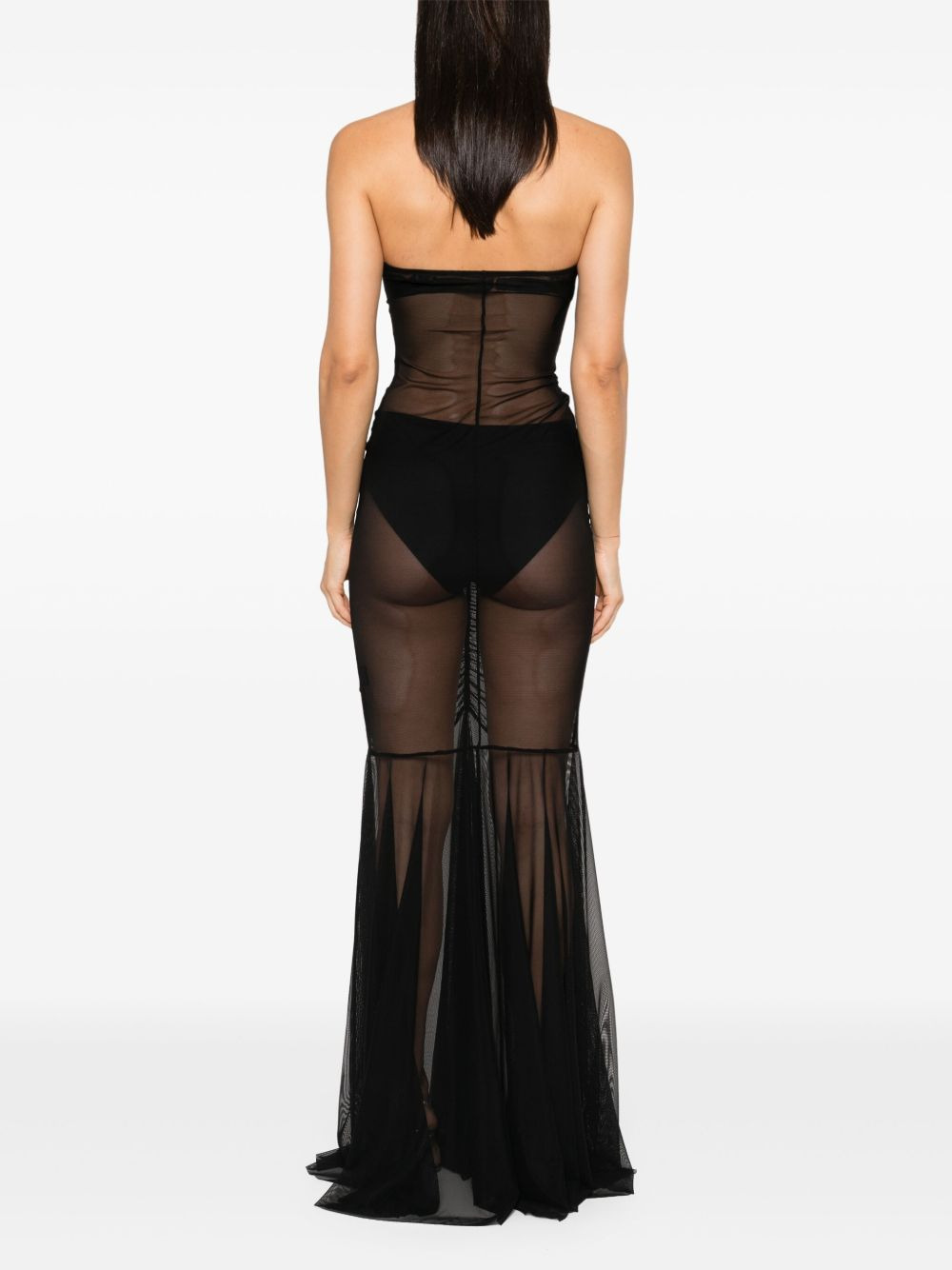 strapless fishtail gown - 4
