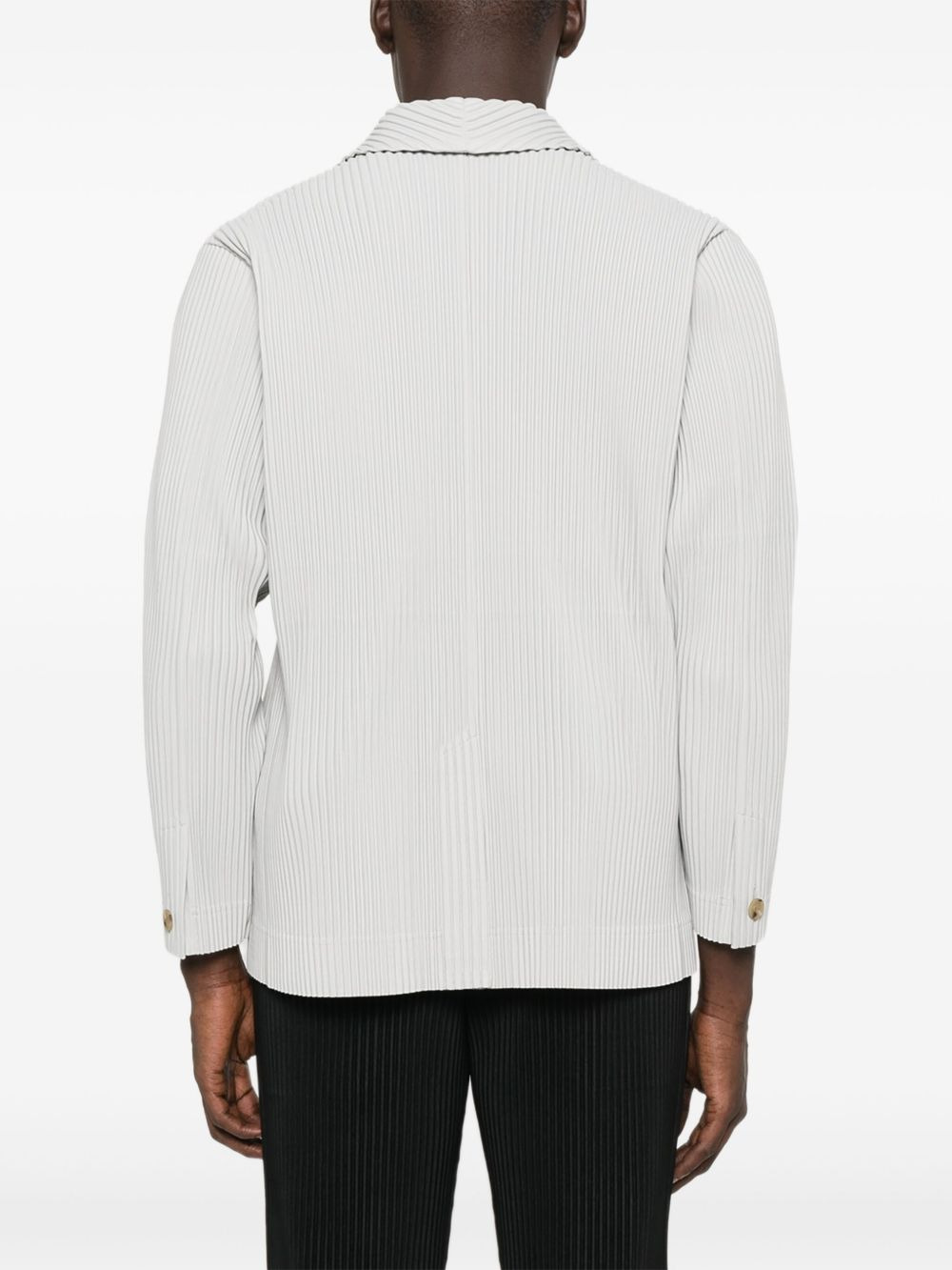 pleated button blazer - 4