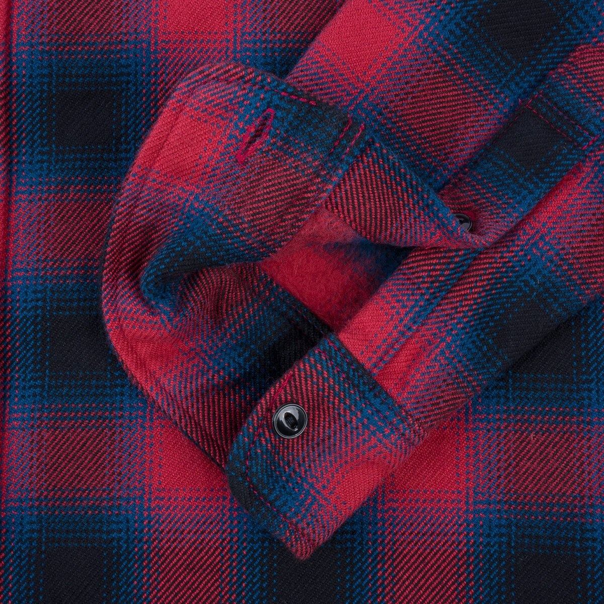 IHSH-379-RED Ultra Heavy Flannel Ombré Check Work Shirt - Red - 15