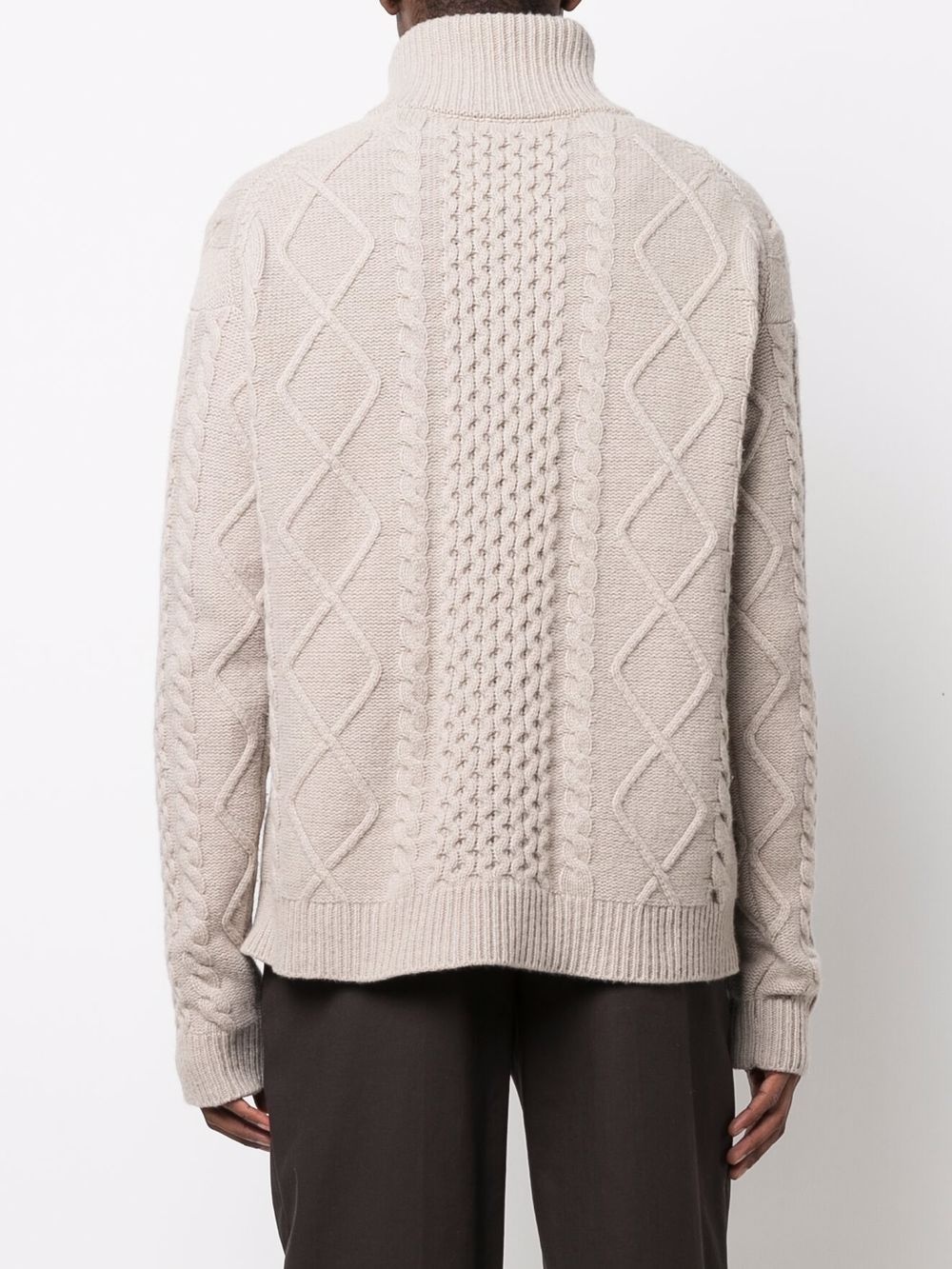 BUTTON-COLLAR CABLE-KNIT JUMPER - 3