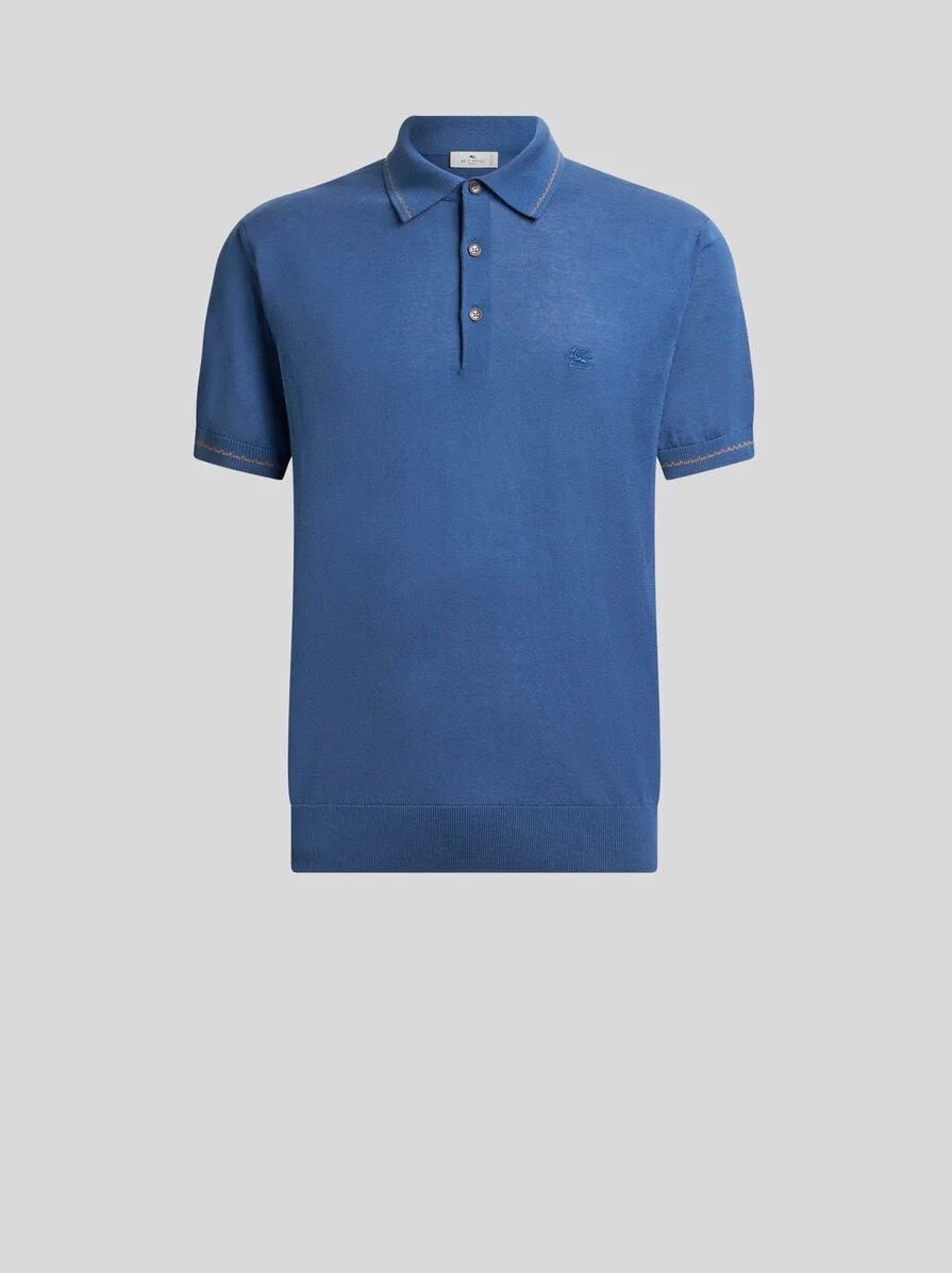 COTTON POLO SHIRT WITH PEGASO - 1