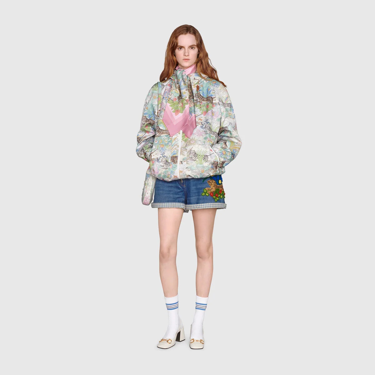 Gucci Tiger denim shorts with embroidery - 2