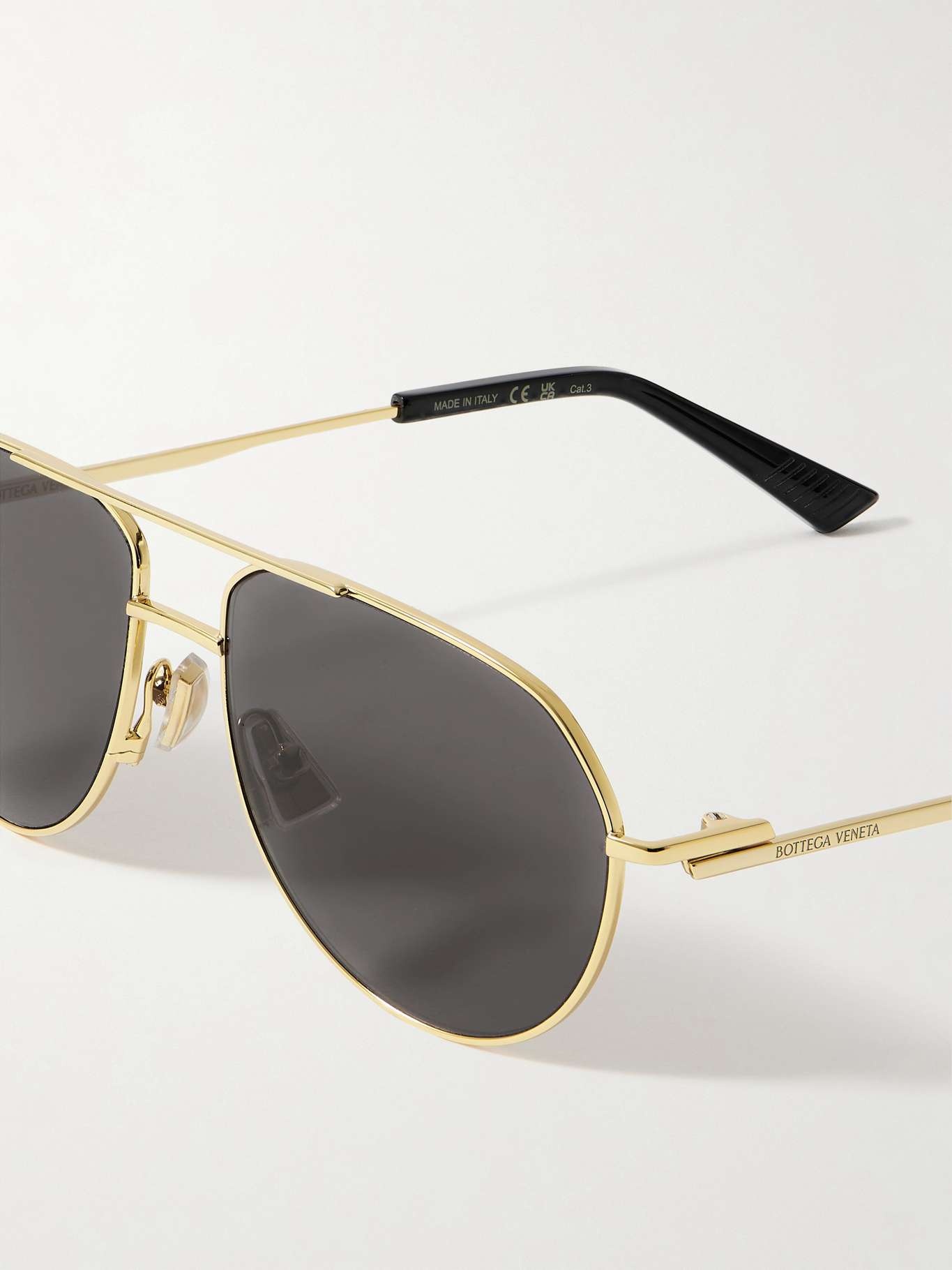 Aviator-style gold-tone sunglasses - 4