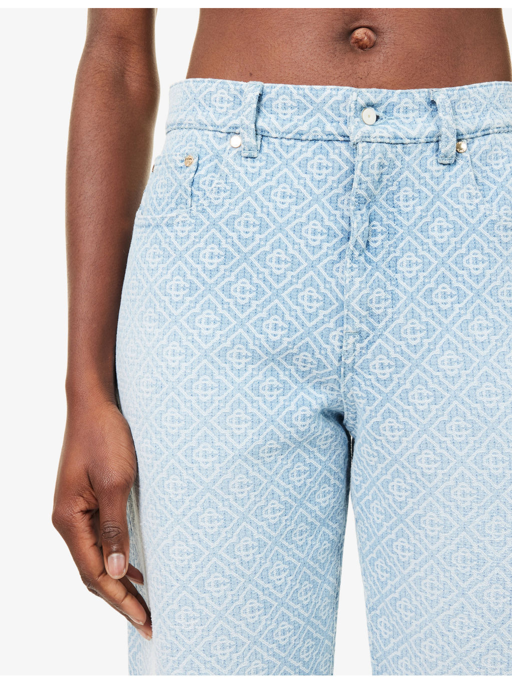 Monogram Straight-Leg Denim Jeans - 5