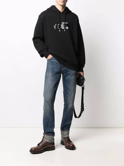 DSQUARED2 logo-tape long-sleeved hoodie outlook