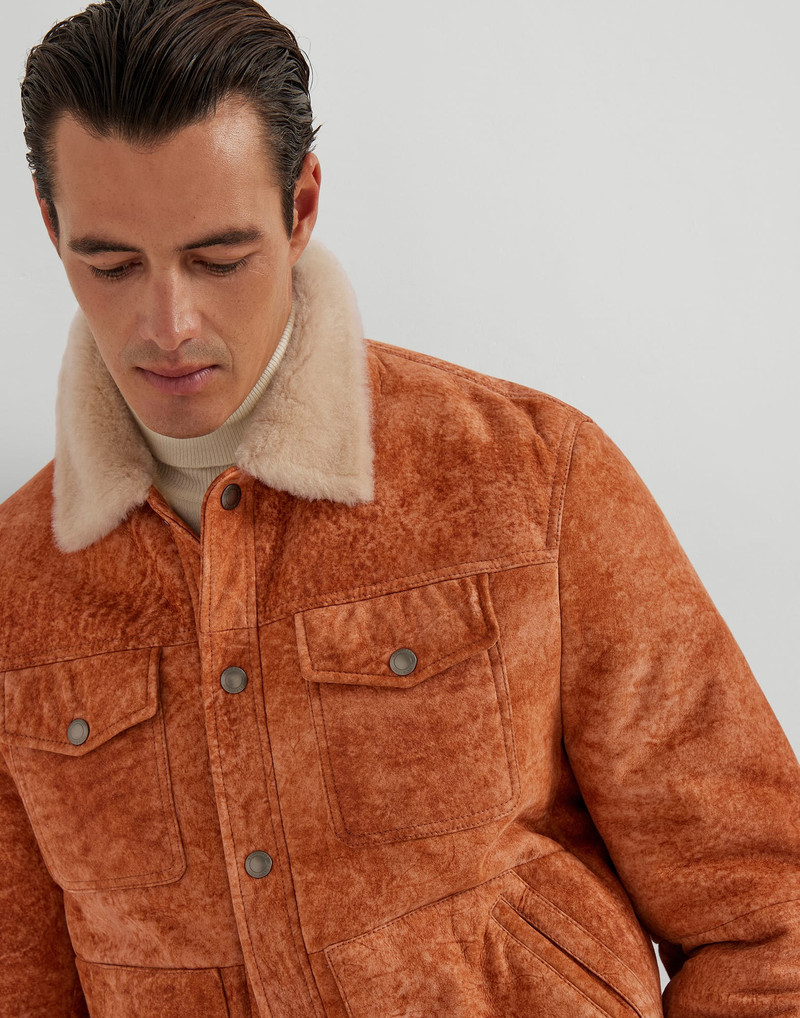 Waxed shearling jacket 3