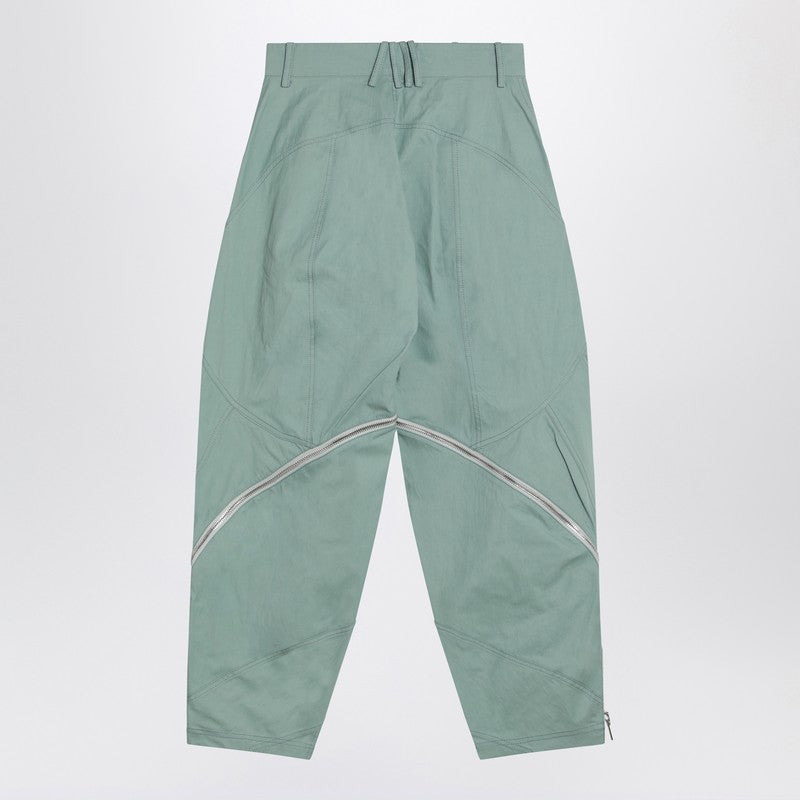 The Attico Sage Green Trousers With Zip Women - 2