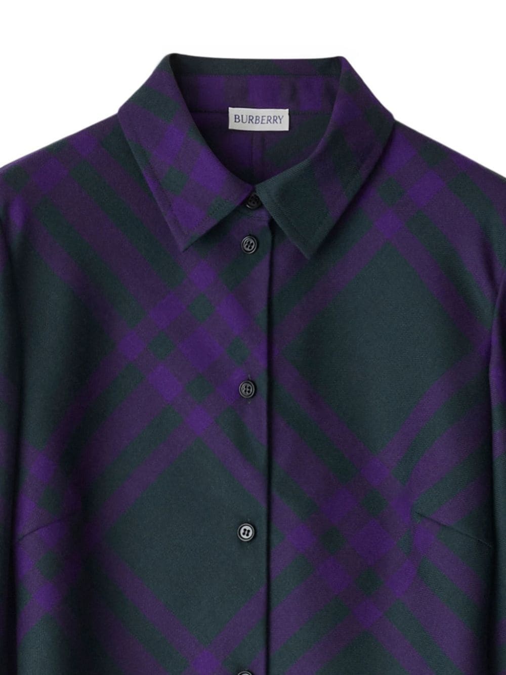 checked wool shirtdress - 2