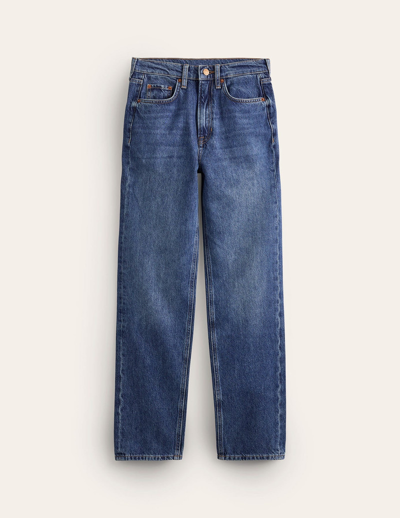 High Rise Straight Leg Jeans-Mid Vintage 1