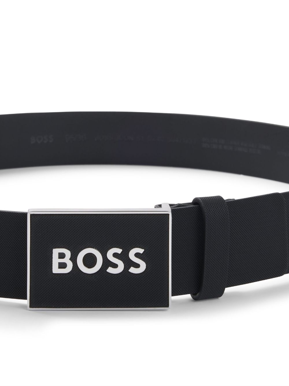 logo-lettering leather belt - 3