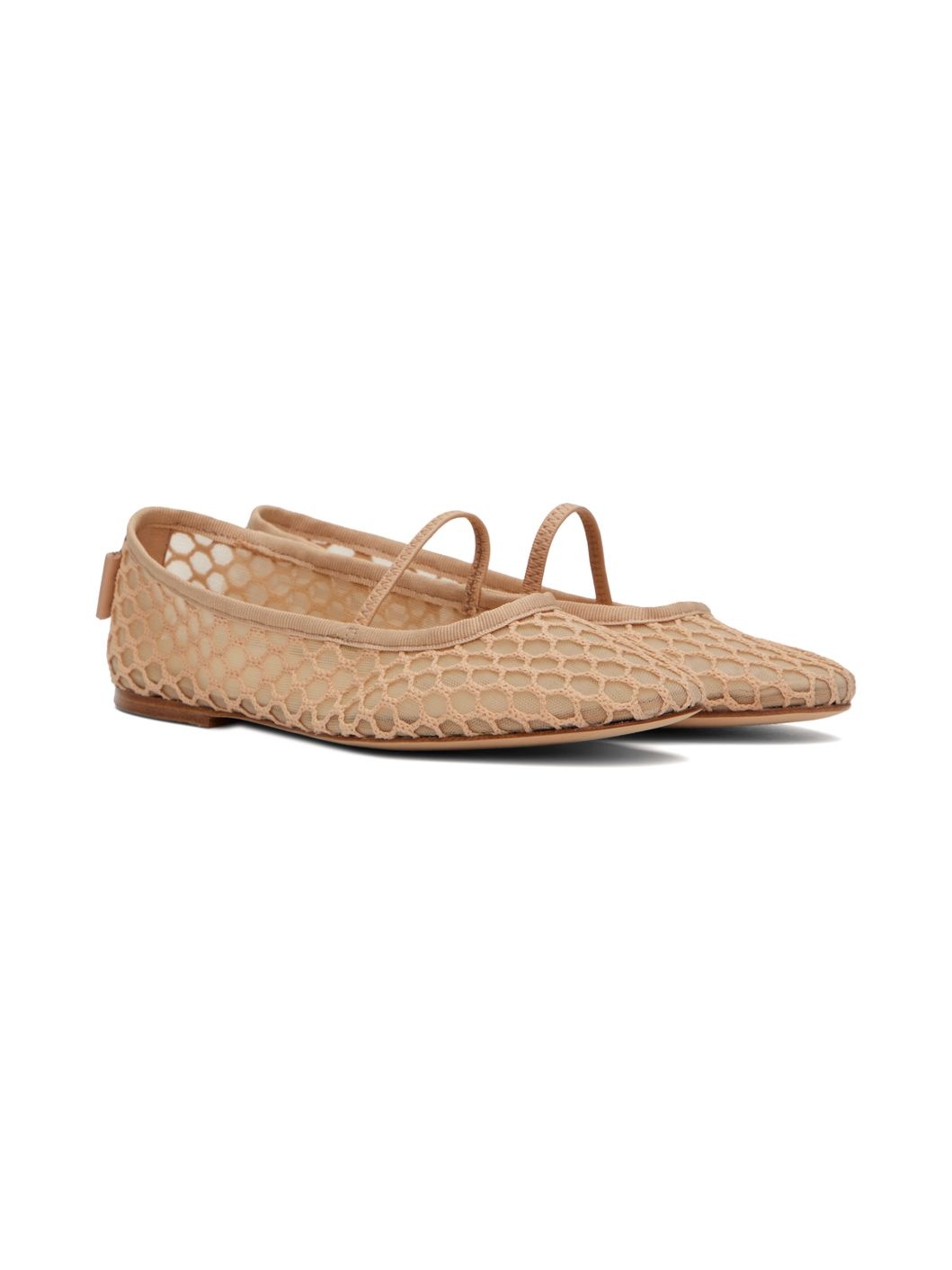 Beige Swan Ballerina Flats - 4