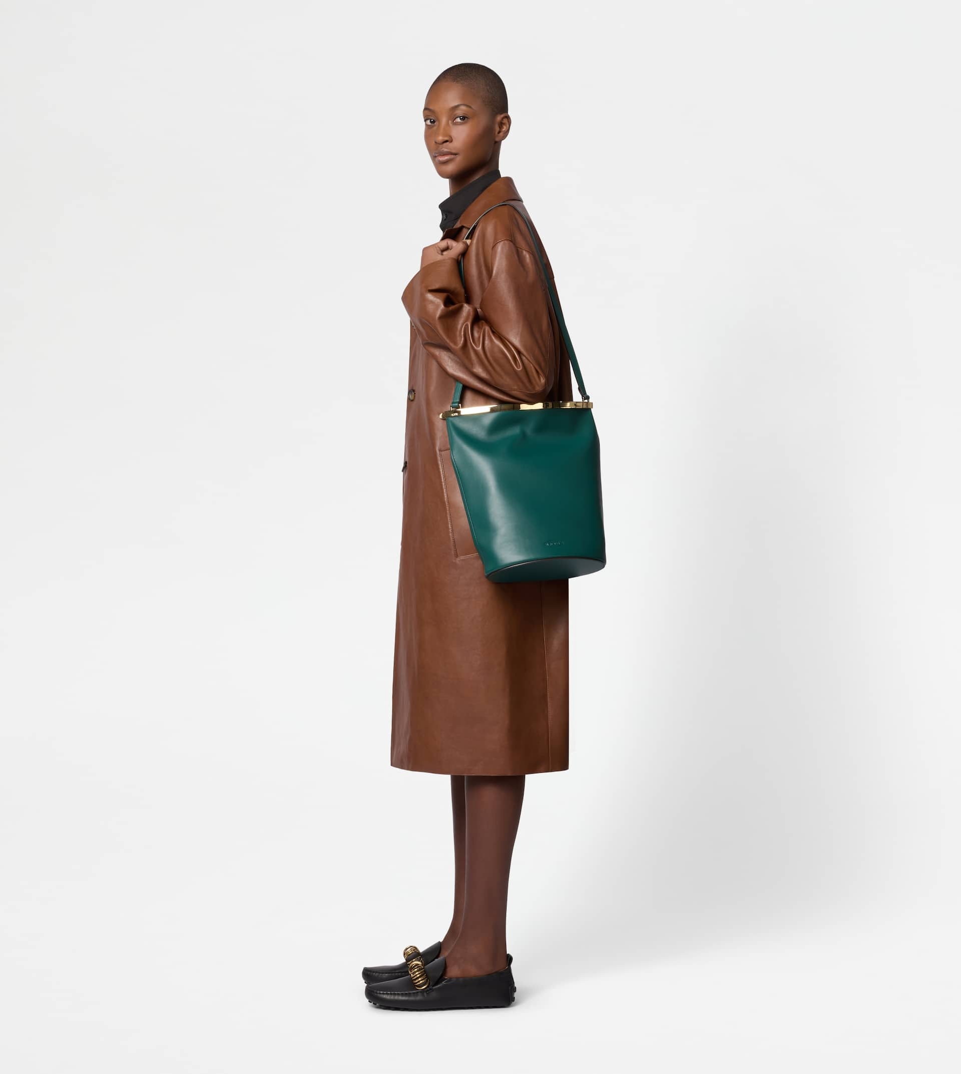 TOD'S MAGENTA BAG BUCKET BAG IN LEATHER SMALL - GREEN - 7