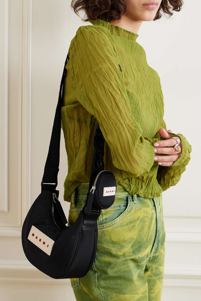 Marni Webbing-trimmed appliquéd shell shoulder bag outlook