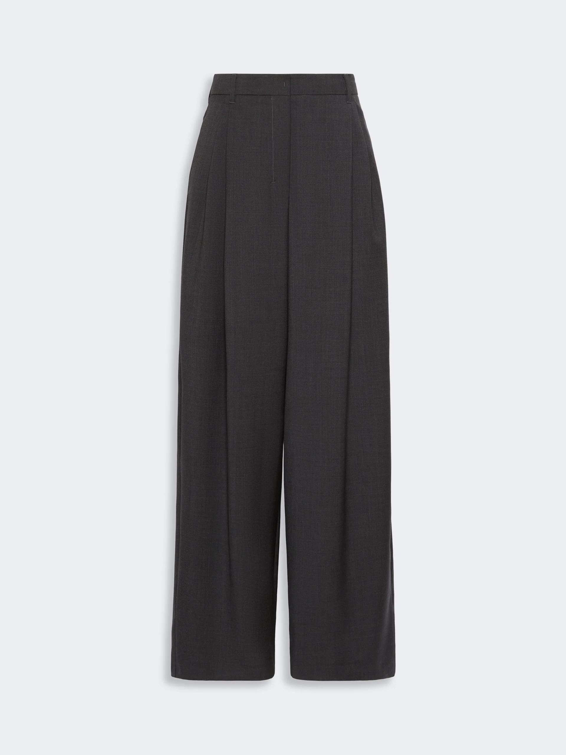 TARO Woollen cloth palazzo trousers - DARK GREY - 1
