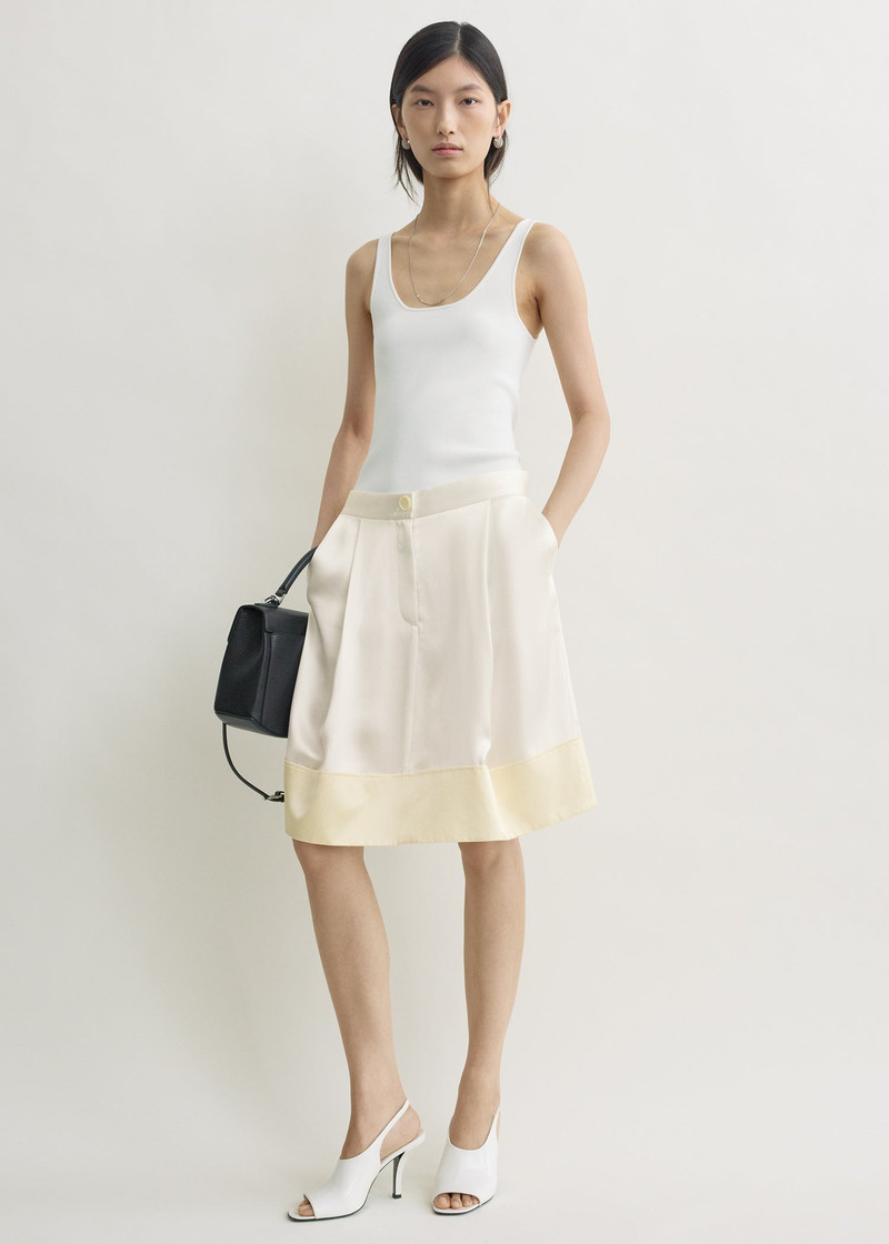 TOTEME Soft tuxedo skirt white outlook
