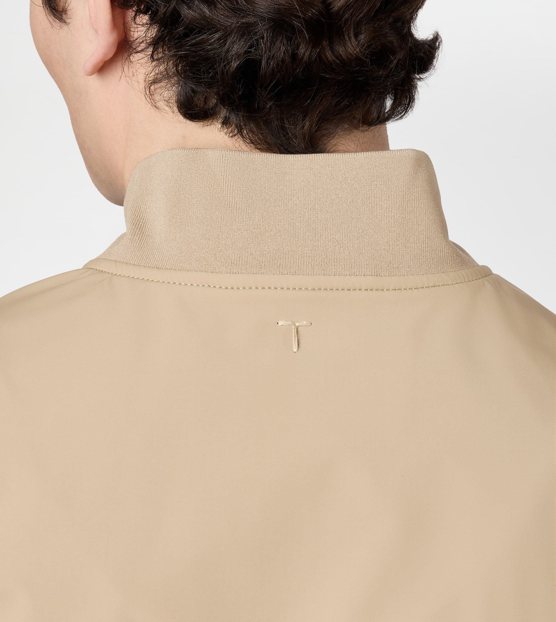 BOMBER JACKET IN TECHNICAL FABRIC - BEIGE - 5