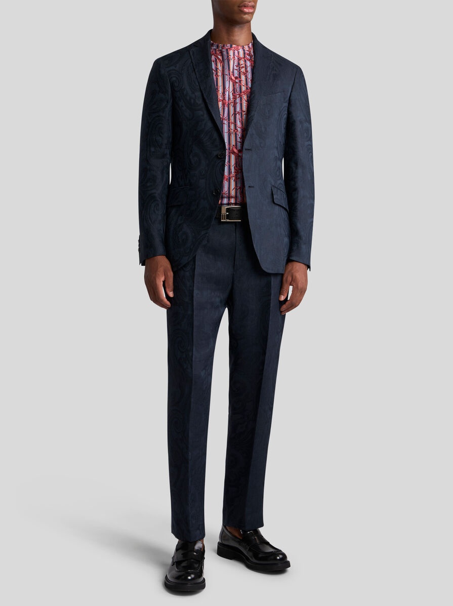 LINEN JACQUARD TROUSERS - 4
