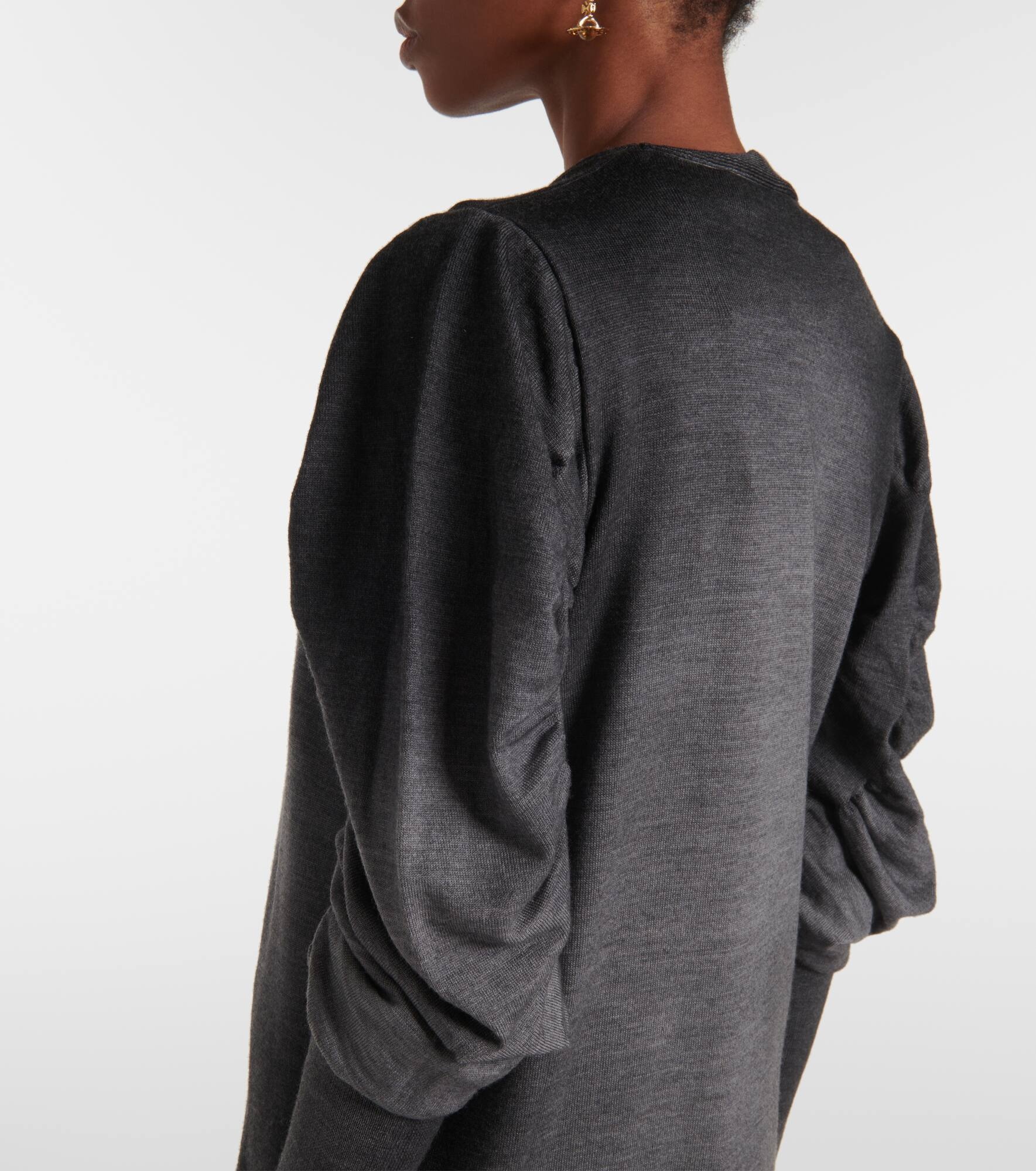 Orb ruched wool sweater dress - 5