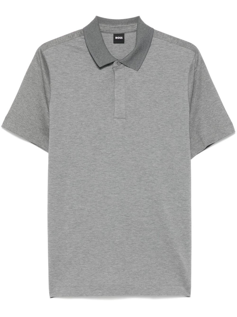mélange-effect polo shirt 1