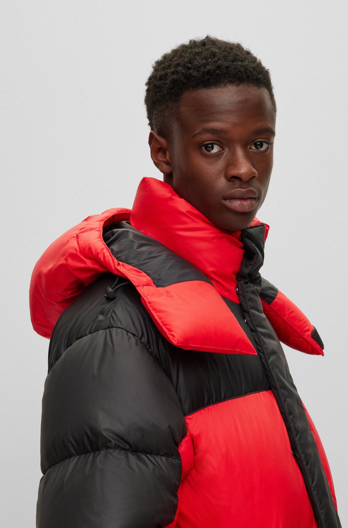 WATER-REPELLENT PARKA WITH RED-RUBBER LOGO BADGE - 3