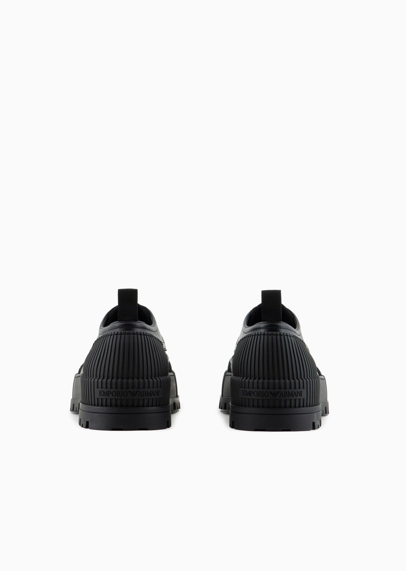 EMPORIO ARMANI Leather lace-ups with rubber toe and sole outlook