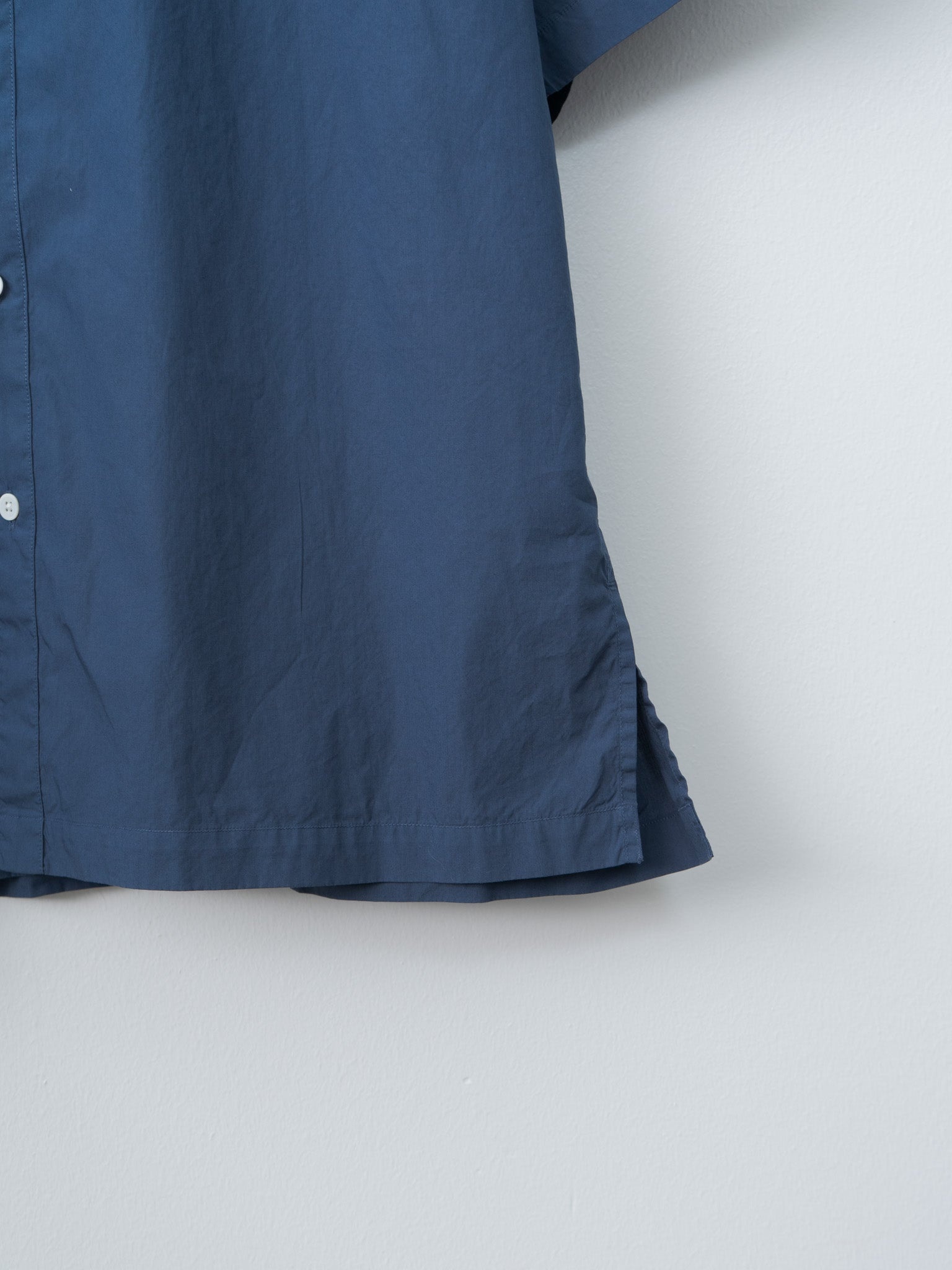 Cotton Lawn Oversized Short Sleeve Shirt - Navy - 6