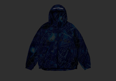 PALACE ARC SHELL HOODED JACKET SPIDER WEB BLUE outlook