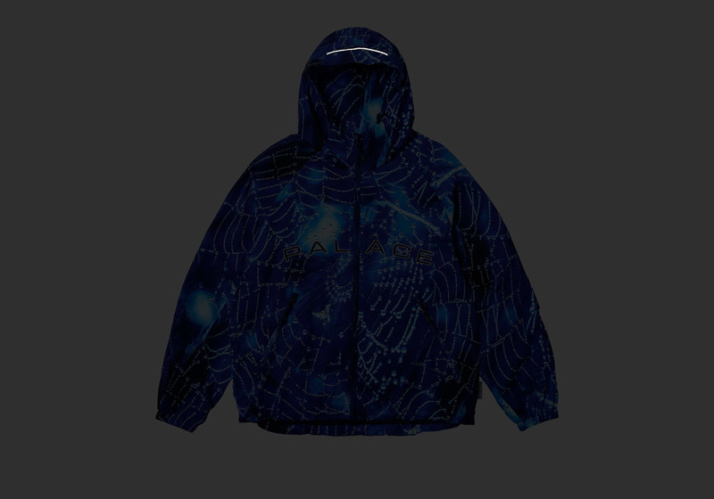 PALACE ARC SHELL HOODED JACKET 스파이더 웹 블루 outlook