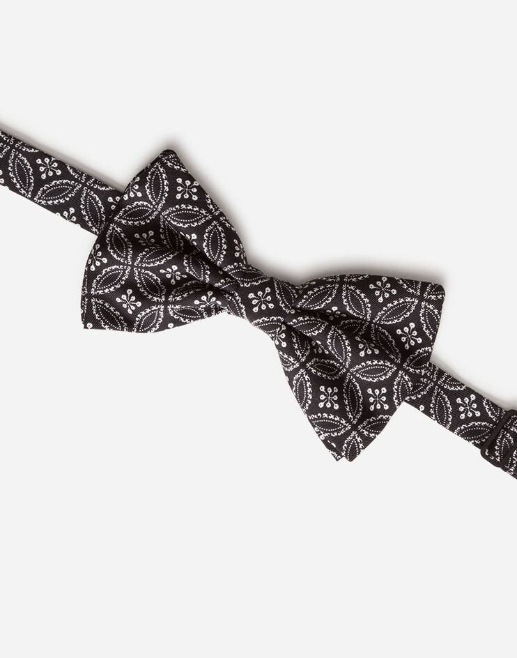 Silk bow tie with tie print - 2