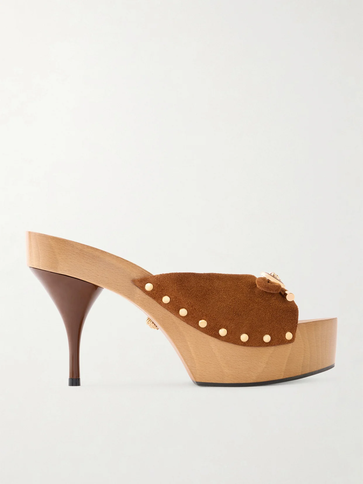 Opera Bow Embellished Suede Clogs - 1