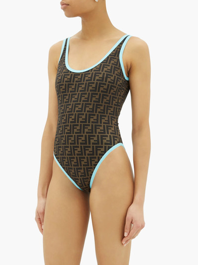 FENDI Contrast-trim FF-logo swimsuit outlook