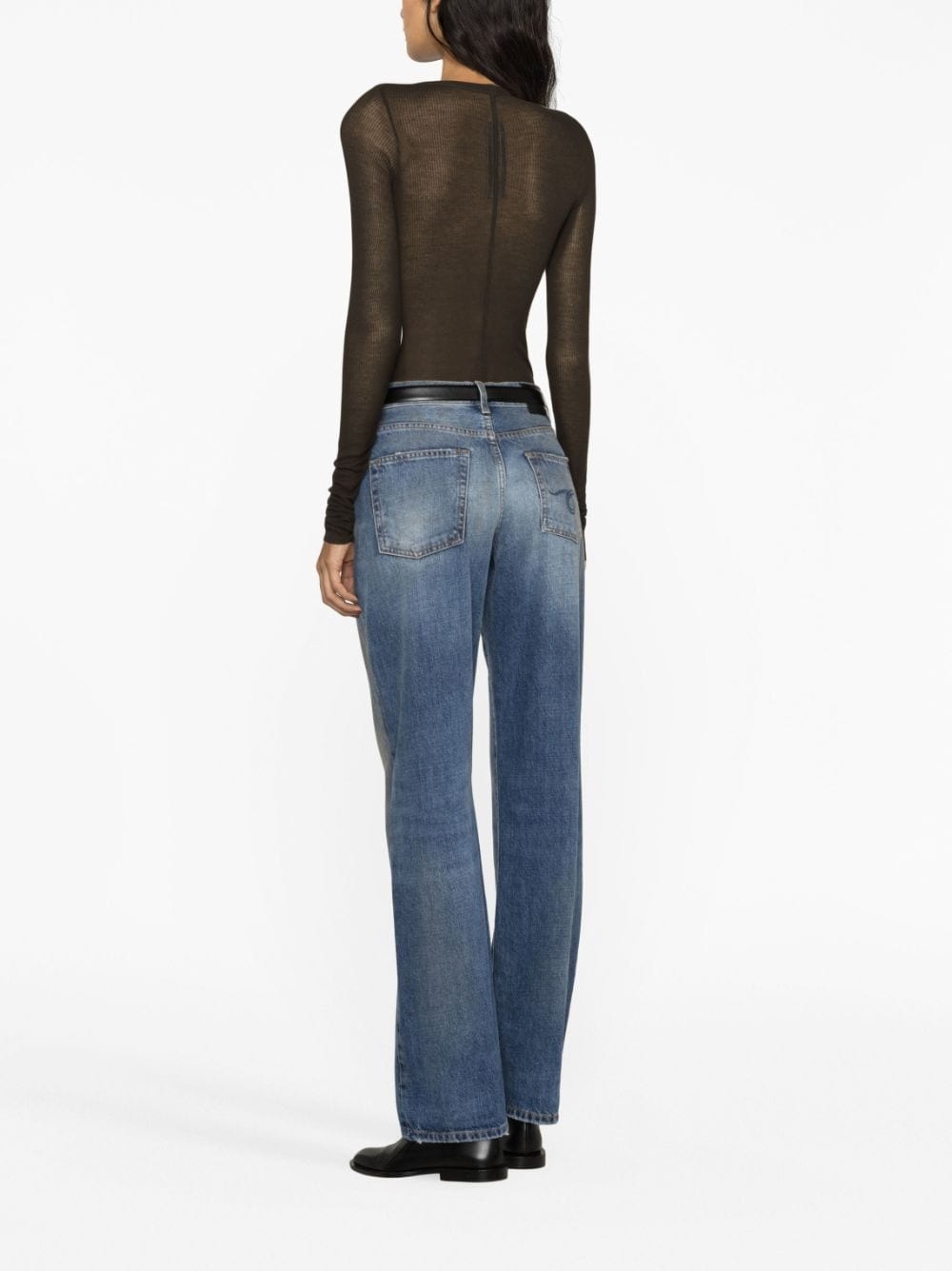 mid-rise straight-leg jeans - 4