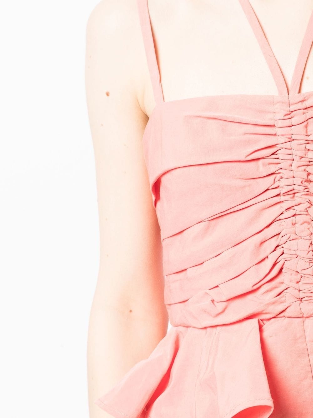 halterneck ruffled midi dress - 5