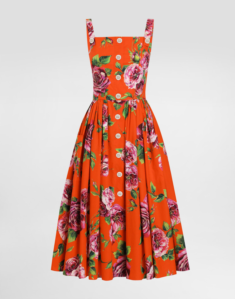 Cotton sundress with rose print 1