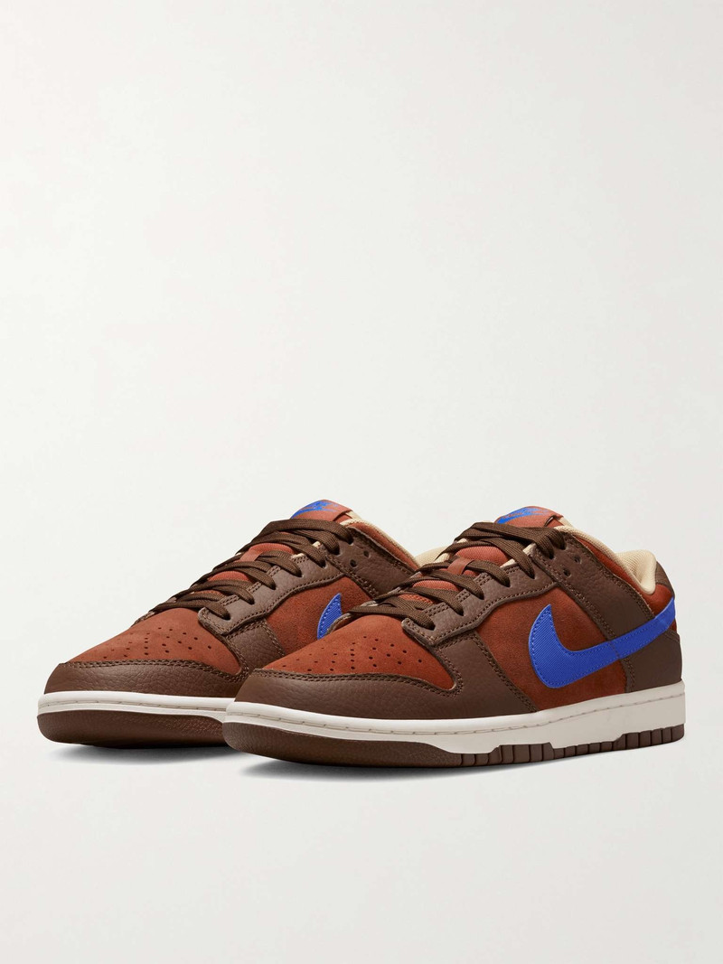 Nike Dunk Low Retro Leather-Trimmed Suede Sneakers outlook