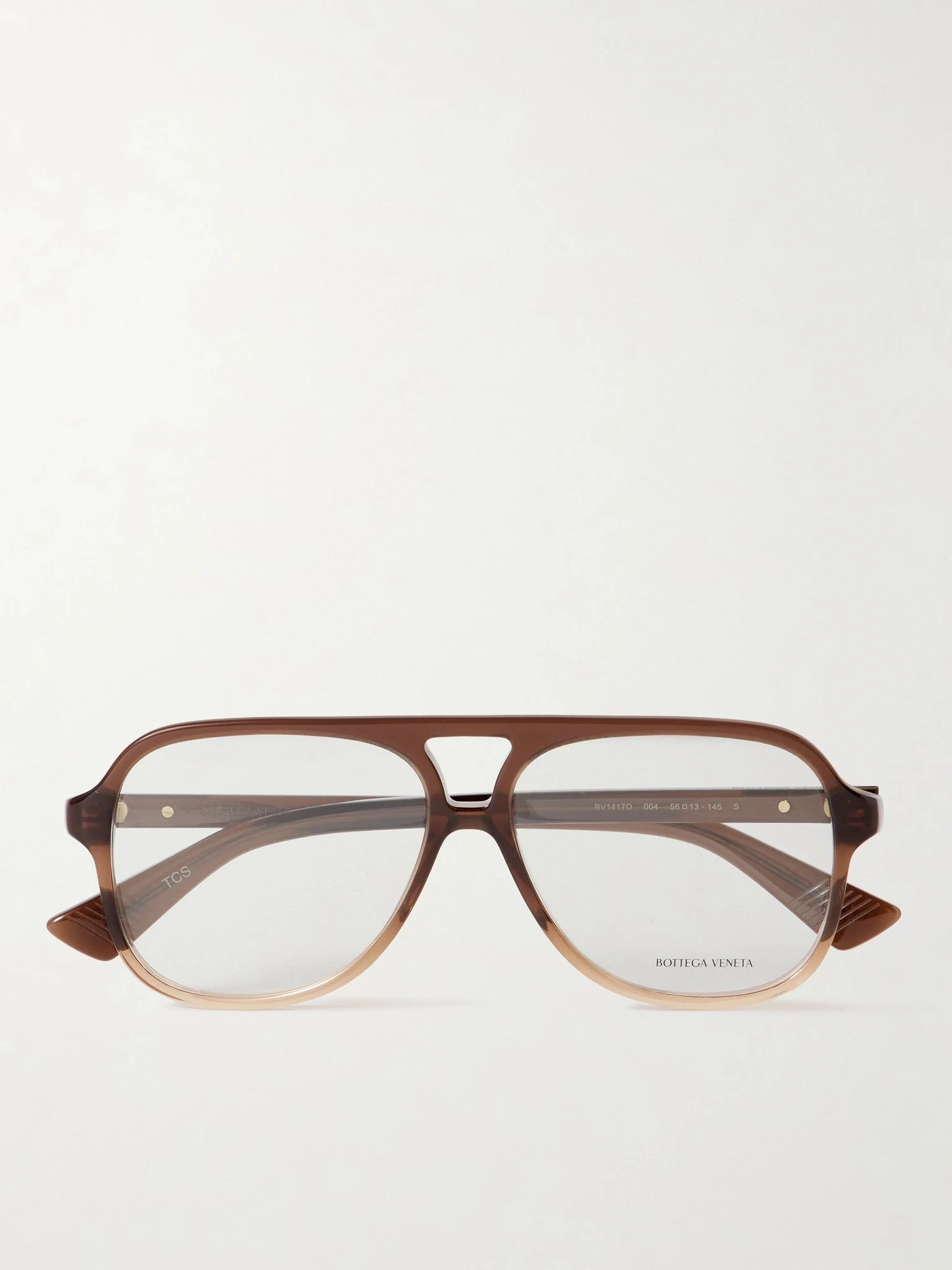 Ribbon aviator-style acetate optical glasses Brown - 1