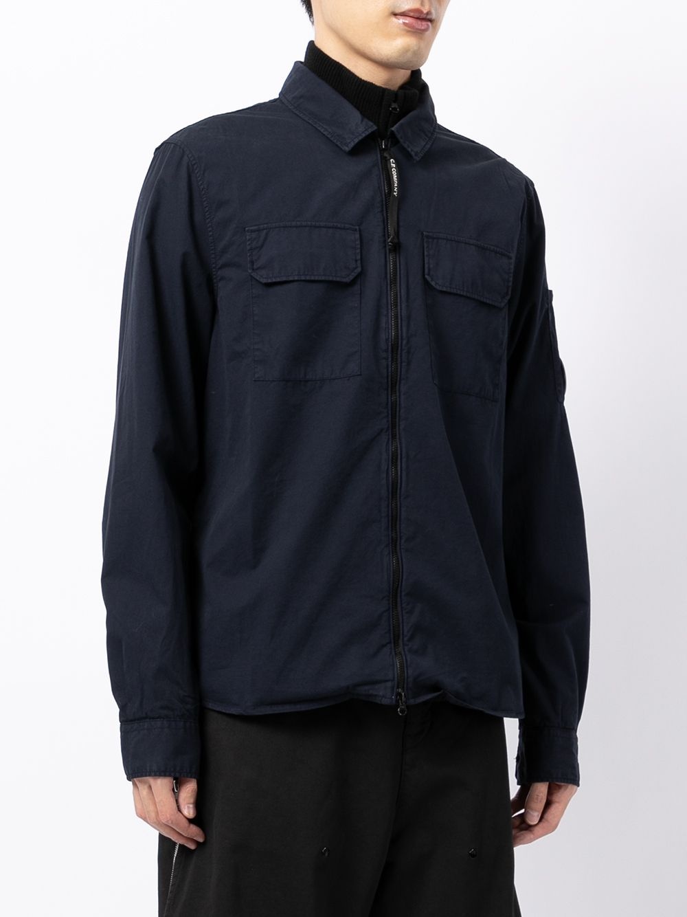 zip-up cotton shirt - 3