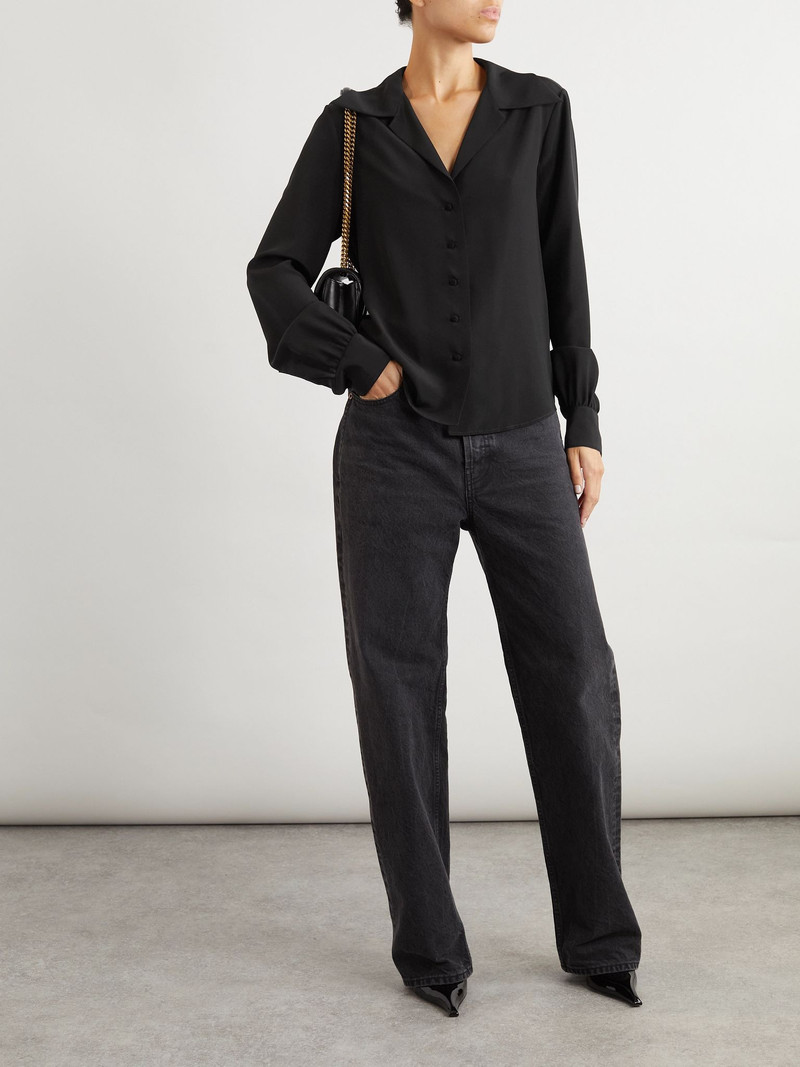 SAINT LAURENT Silk crepe de chine blouse Black outlook