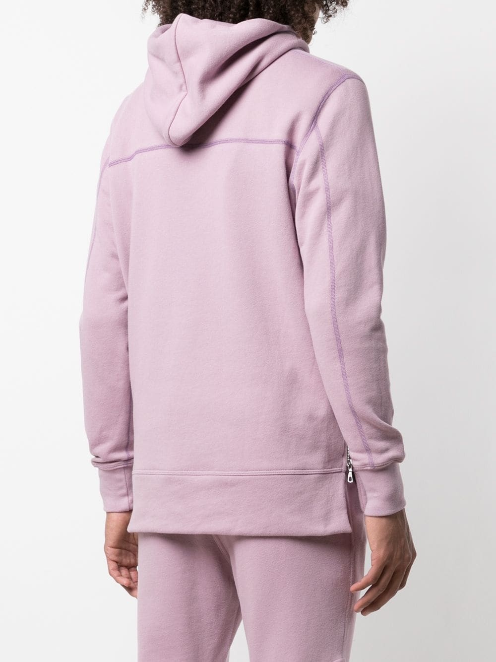 solid-colour long-sleeve hoodie - 4